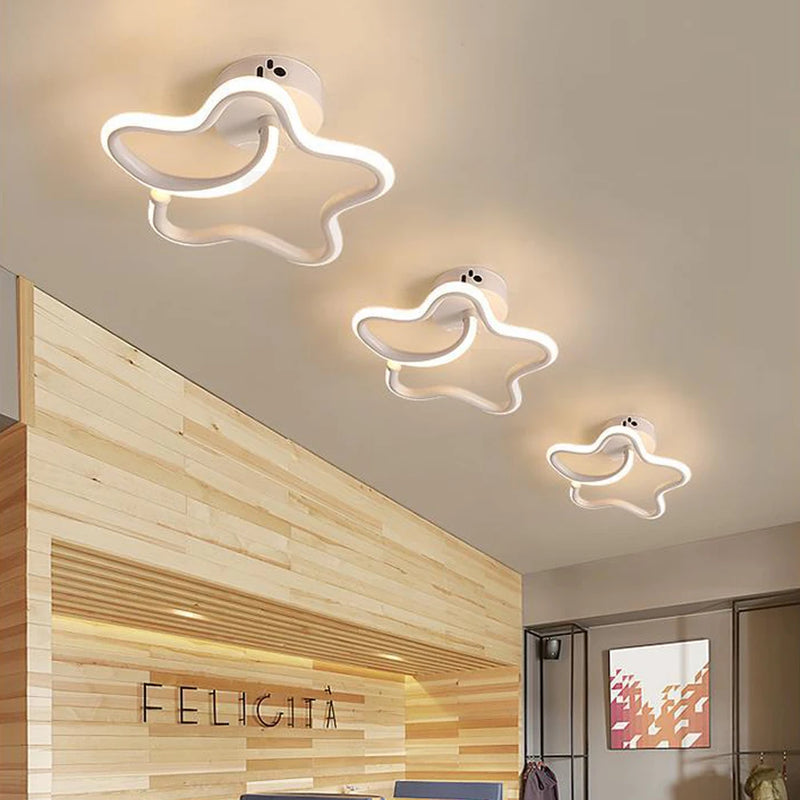 lustre moderne led allée lumière déco tech lampara