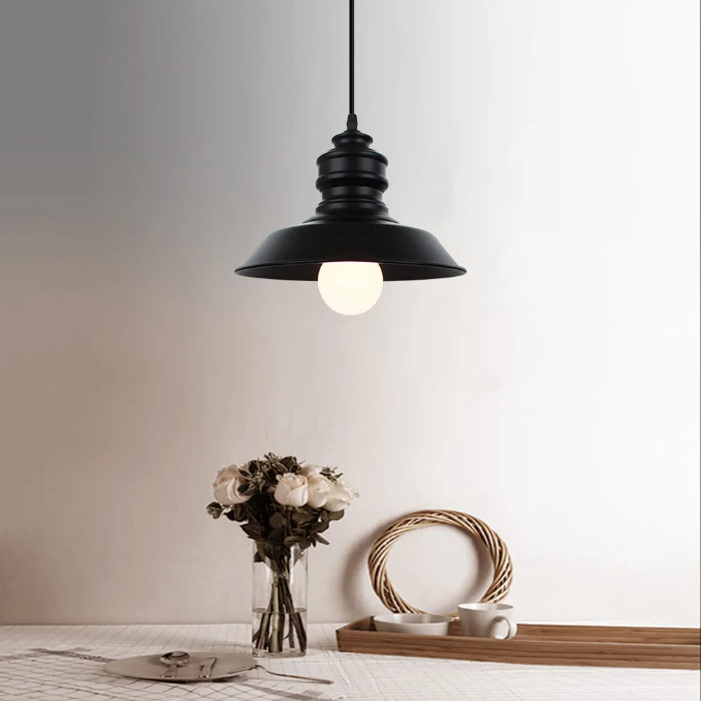 Rétro Loft Led E27 fer noir décoration lampes suspendues lampe suspendue pour chambre cuisine Restaurant salon éclairage intérieur - vue 4 sur 7