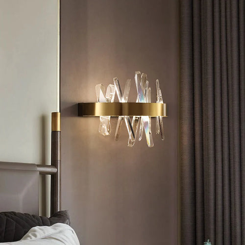 Deyidn moderne cuivre applique cristal lumières sur le mur doré miroir de maquillage à LED luminaires intérieur décor chambre couloir - vue 7 sur 8