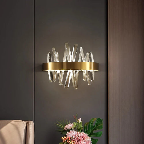Deyidn moderne cuivre applique cristal lumières sur le mur doré miroir de maquillage à LED luminaires intérieur décor chambre couloir - vue 6 sur 8