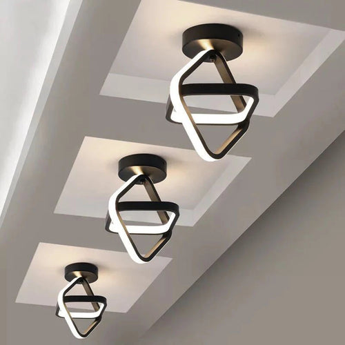 plafonnier led moderne nordique blanc/noir - vue 2 sur 8