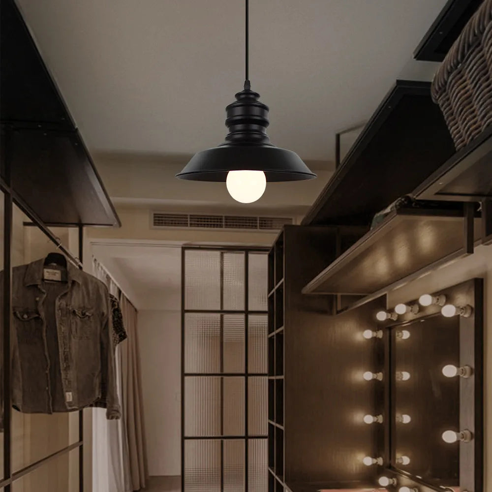 Rétro Loft Led E27 fer noir décoration lampes suspendues lampe suspendue pour chambre cuisine Restaurant salon éclairage intérieur - vue 6 sur 7