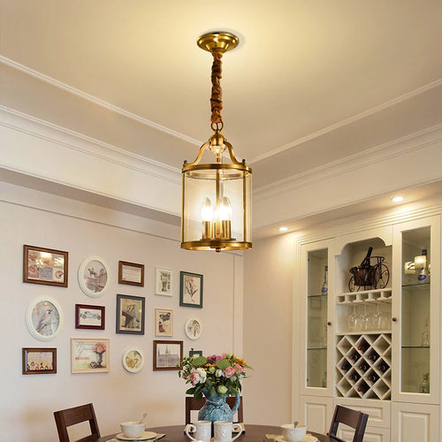 Lustre moderne cuivre style européen verre doré luxe intérieur suspension pour salle à manger salon hôtel allée - vue 4 sur 7