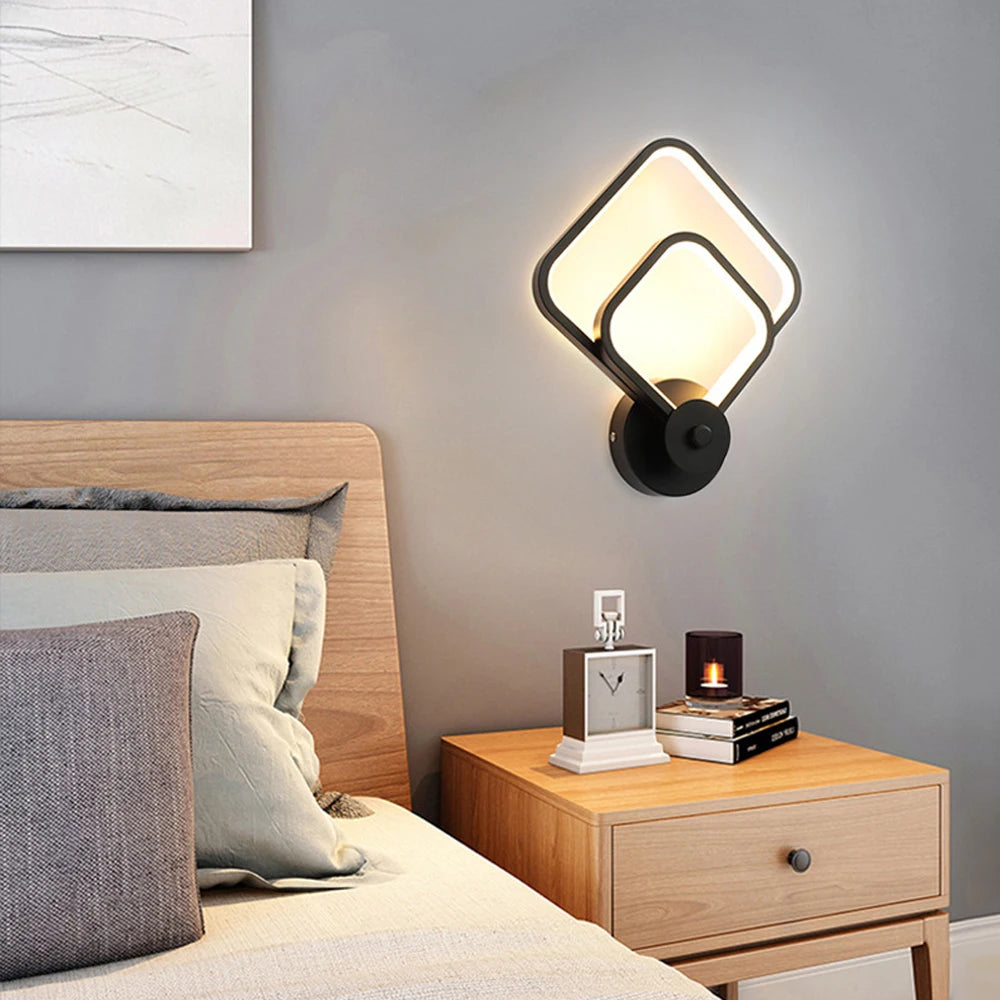 Applique murale LED moderne en carré arrondi - vue 3 sur 8
