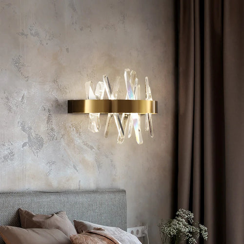 Deyidn moderne cuivre applique cristal lumières sur le mur doré miroir de maquillage à LED luminaires intérieur décor chambre couloir - vue 5 sur 8