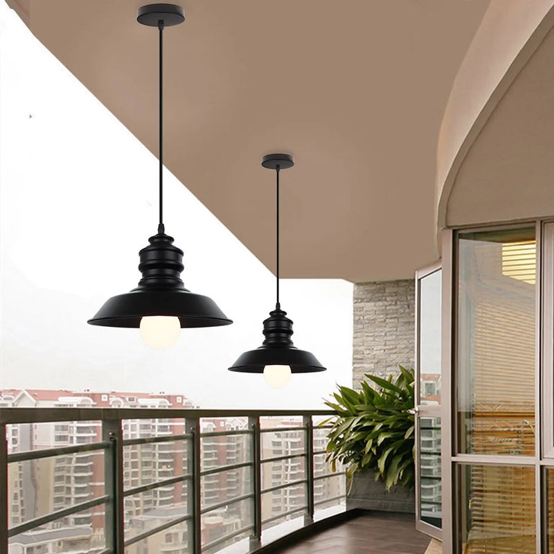Rétro Loft Led E27 fer noir décoration lampes suspendues lampe suspendue pour chambre cuisine Restaurant salon éclairage intérieur