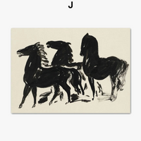 affiche abstraite inspirée de Picasso et Matisse pour décoration artistique