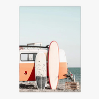 affiche de lever de soleil sur la plage moderne