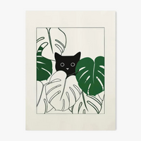 Cute creature poster in decorative modern minimalist art