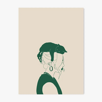 Cute creature poster in modern minimalist decorative art
