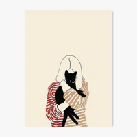 Cute creature poster in decorative modern minimalist art