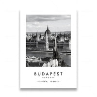 affiche photographique en noir et blanc de rome et las vegas