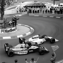 Vintage black and white sports car photo poster wall art