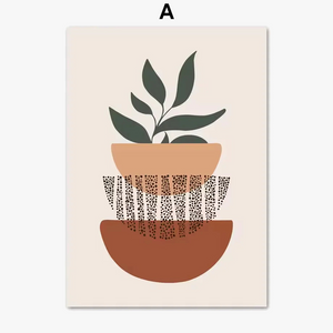 affiches abstraites de feuilles pour décoration murale boho