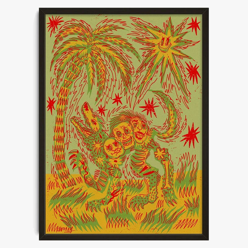 affiches abstraites vintage rétro labyrinthe art mural décoration intérieure