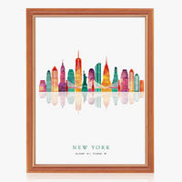 affiches skyline paris londres new york madrid art mural décoratif