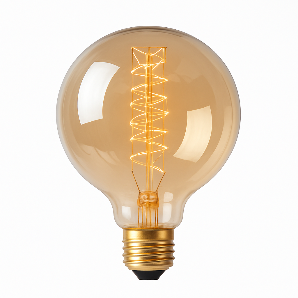 Ampoule boule à incandescence filament spiral vintage 40W Edison