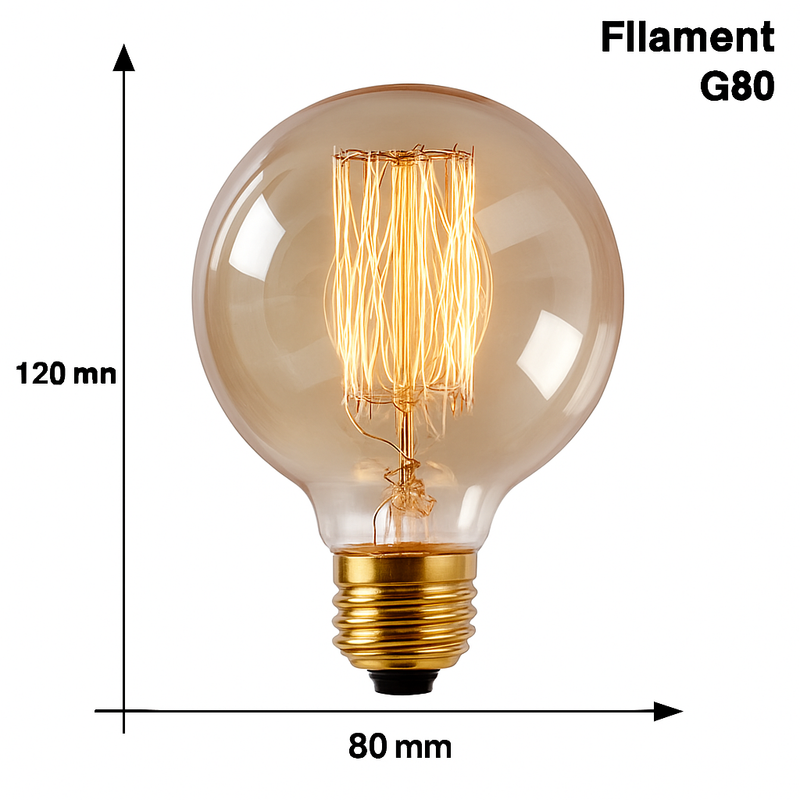 Ampoule boule à incandescence filament vintage 40W Edison