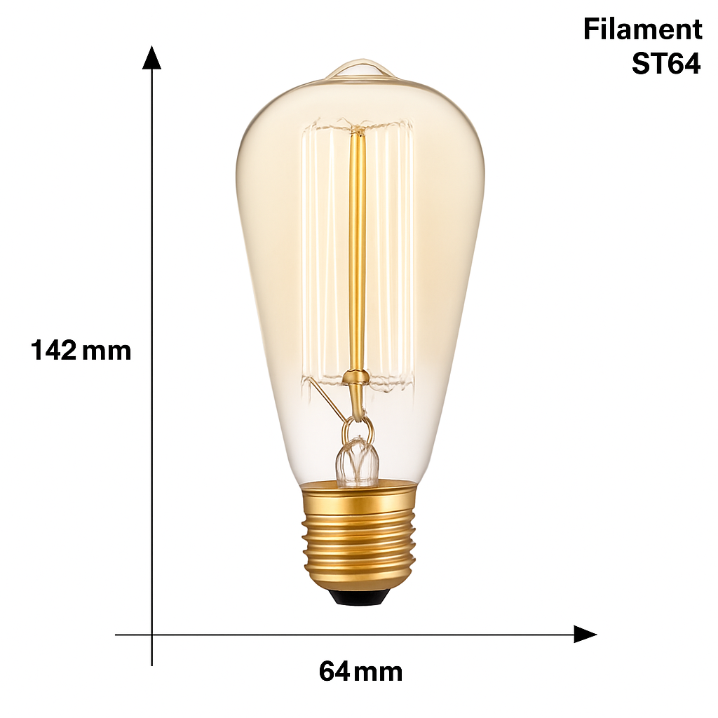 Ampoule conique à incandescence filament vintage 40W Edison - vue 3 sur 3