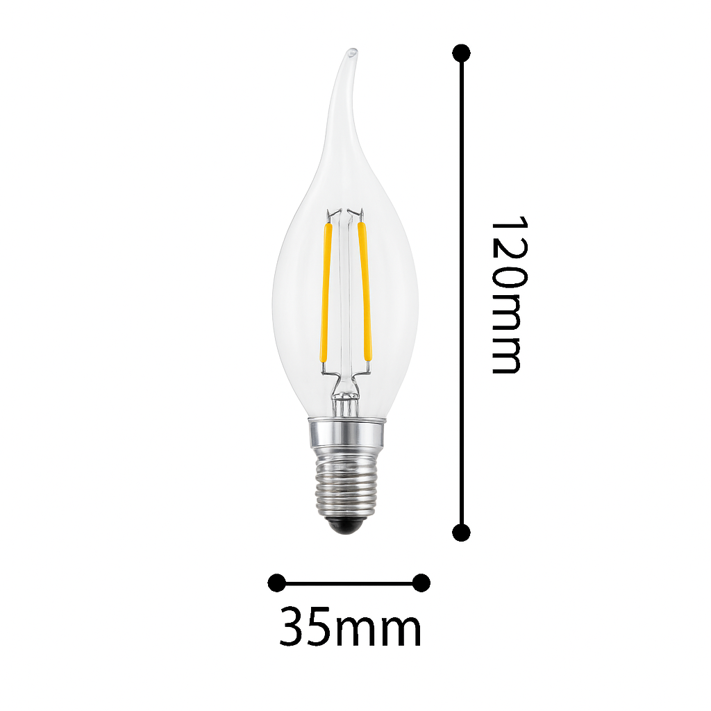 Ampoule E14 à LED à incandescence filament en forme de flamme Edison