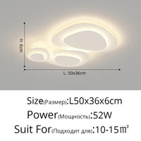 Anneaux annuels modernes LED lustre intérieur salon ondulation forme meubles de maison décoration fer blanc corps couleur lampe éclairage