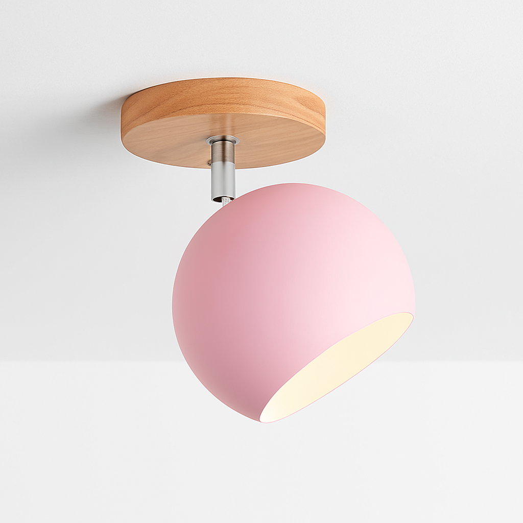 Applique LED en bois et boule en métal de couleur ajustable - vue 5 sur 9