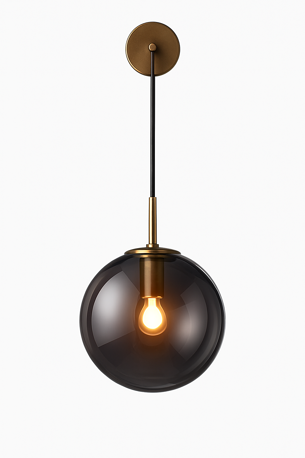 Applique murale avec boule de verre suspendue - vue 6 sur 8