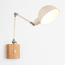 Applique murale bras articulé à LED en métal et bois