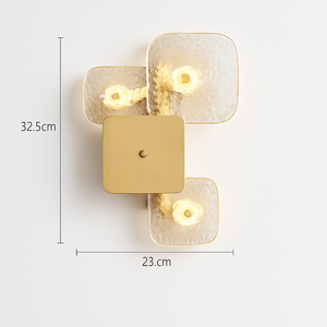 Postmodern luxury copper square wall light