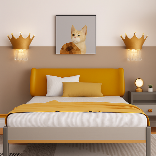 applique murale couronne créative en résine et cristal pour enfants