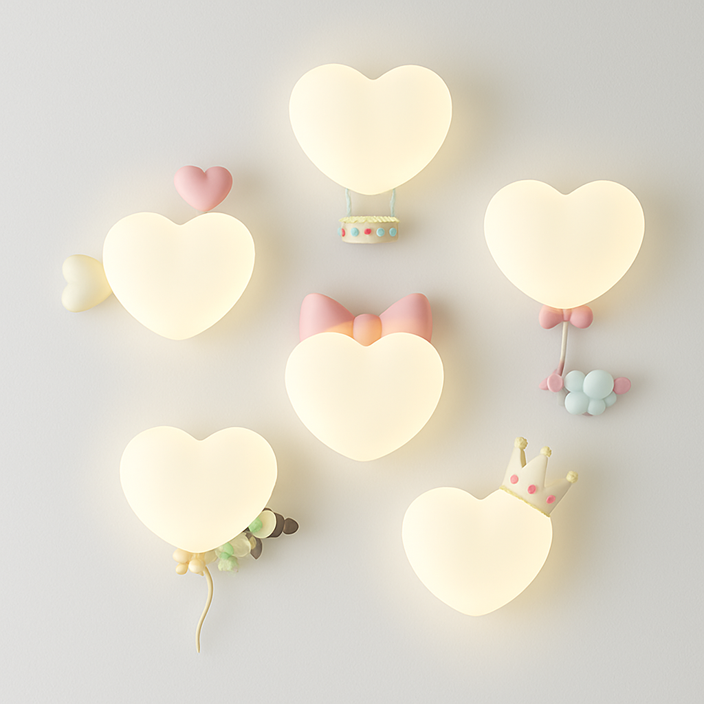 applique murale créatives pour enfants en forme de couronne et cœur - vue 2 sur 12