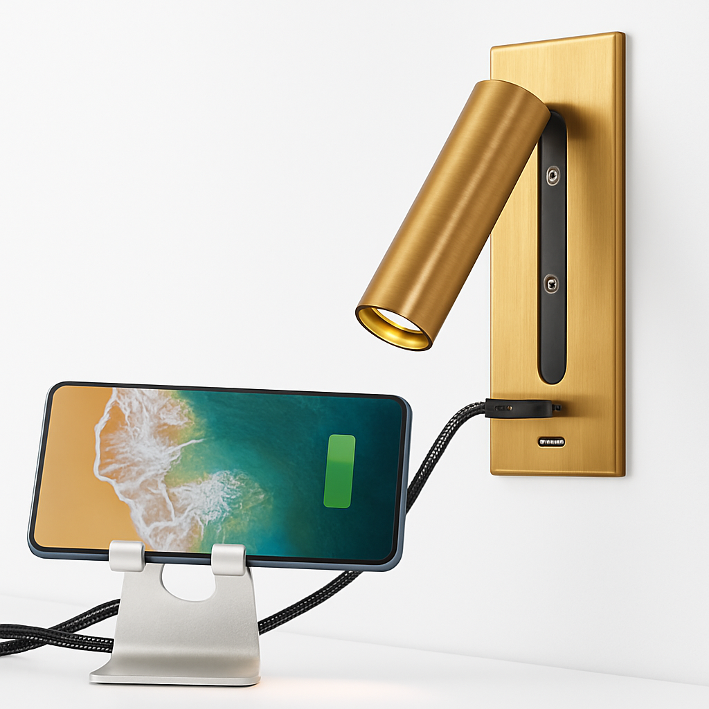 applique murale d'intérieur haute qualité avec chargeur usb - vue 5 sur 12