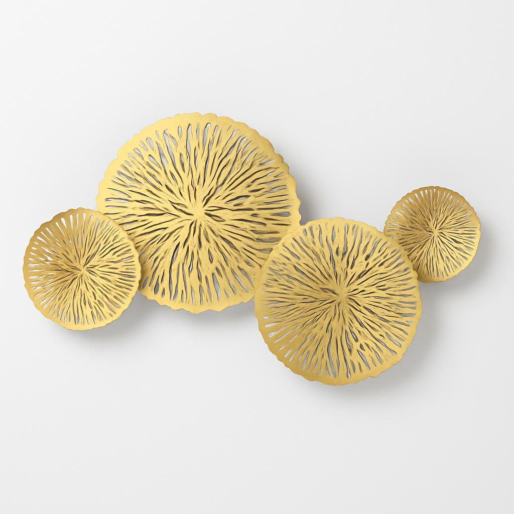 Applique murale design LED avec plusieurs disques doré ou cuivré style fleurs - vue 7 sur 6