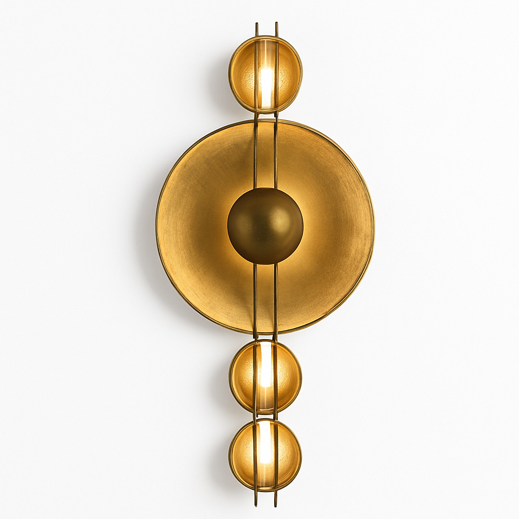 Applique murale design à LED avec plusieurs disques en métal doré Luxury - vue 3 sur 5