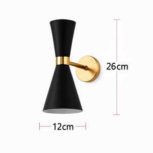 Gold LED designer wall light with creative triangular shade