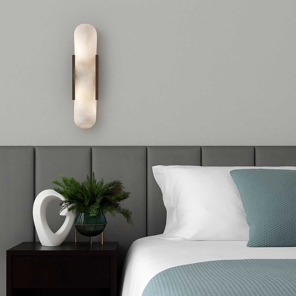 Applique murale design LED en marbre arrondi style Shining - vue 3 sur 8
