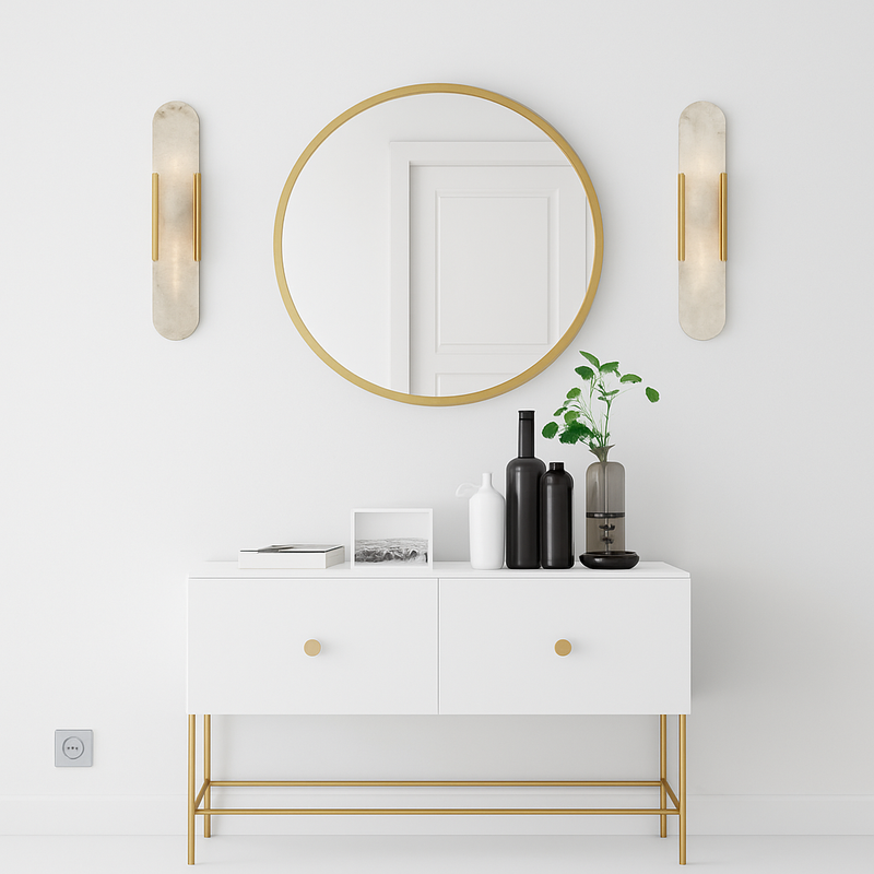 Applique murale design LED en marbre arrondi style Shining