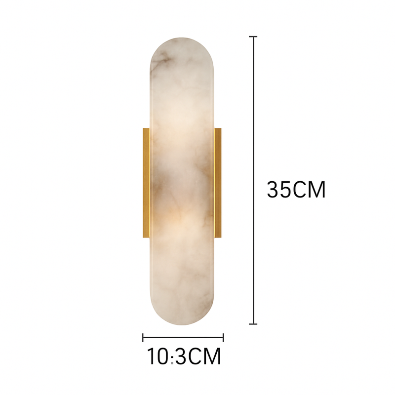 Applique murale design LED en marbre arrondi style Shining