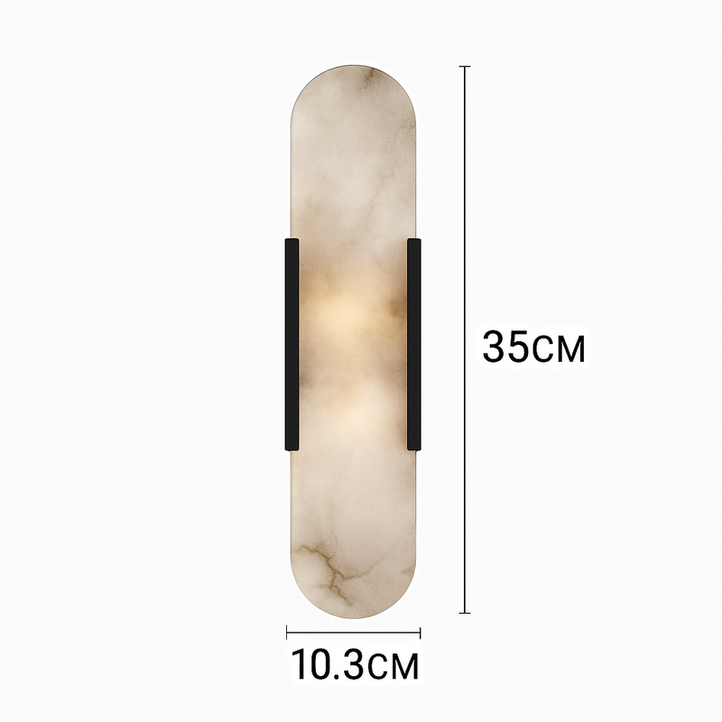 Applique murale design LED en marbre arrondi style Shining