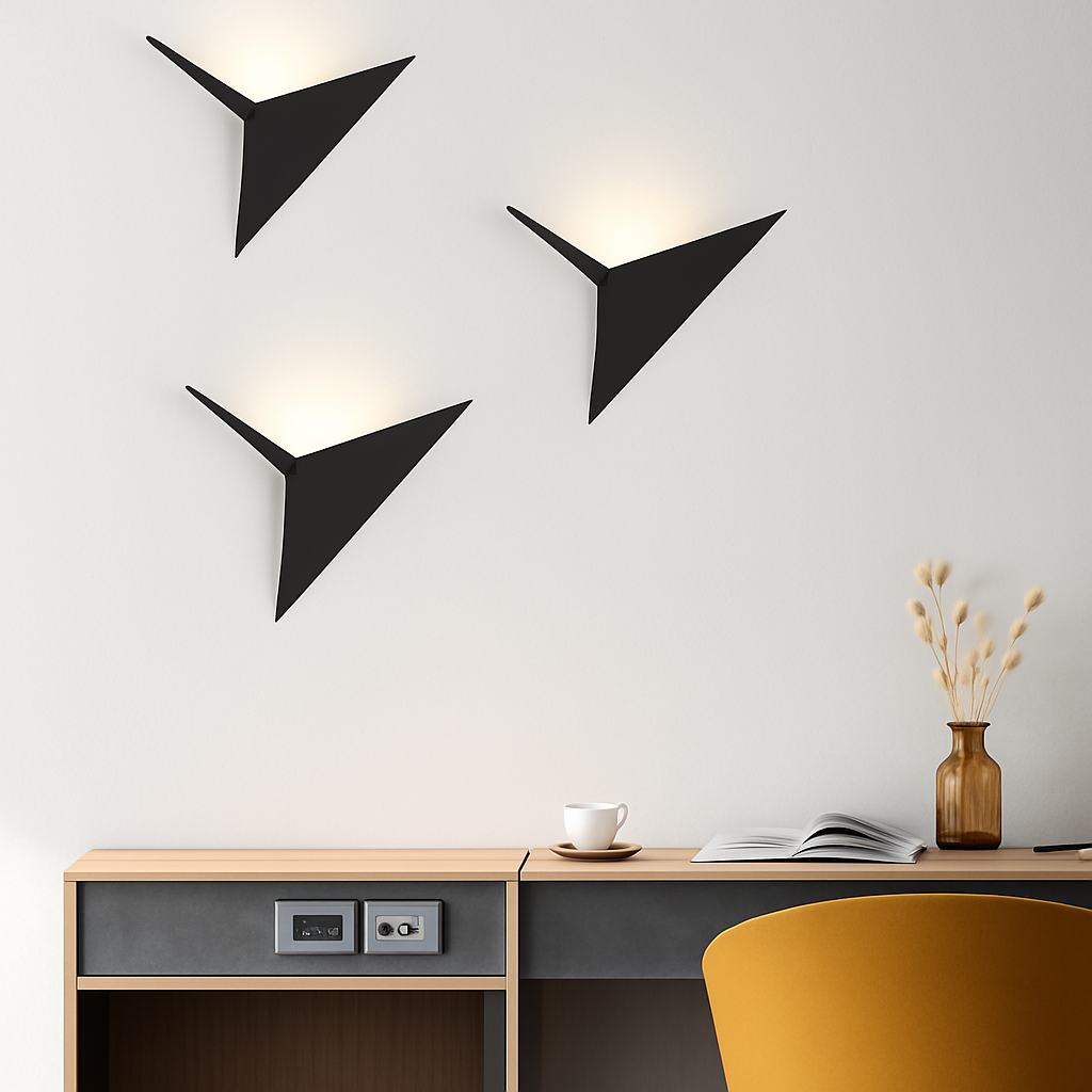 Applique murale design à LED en triangle métal Loft