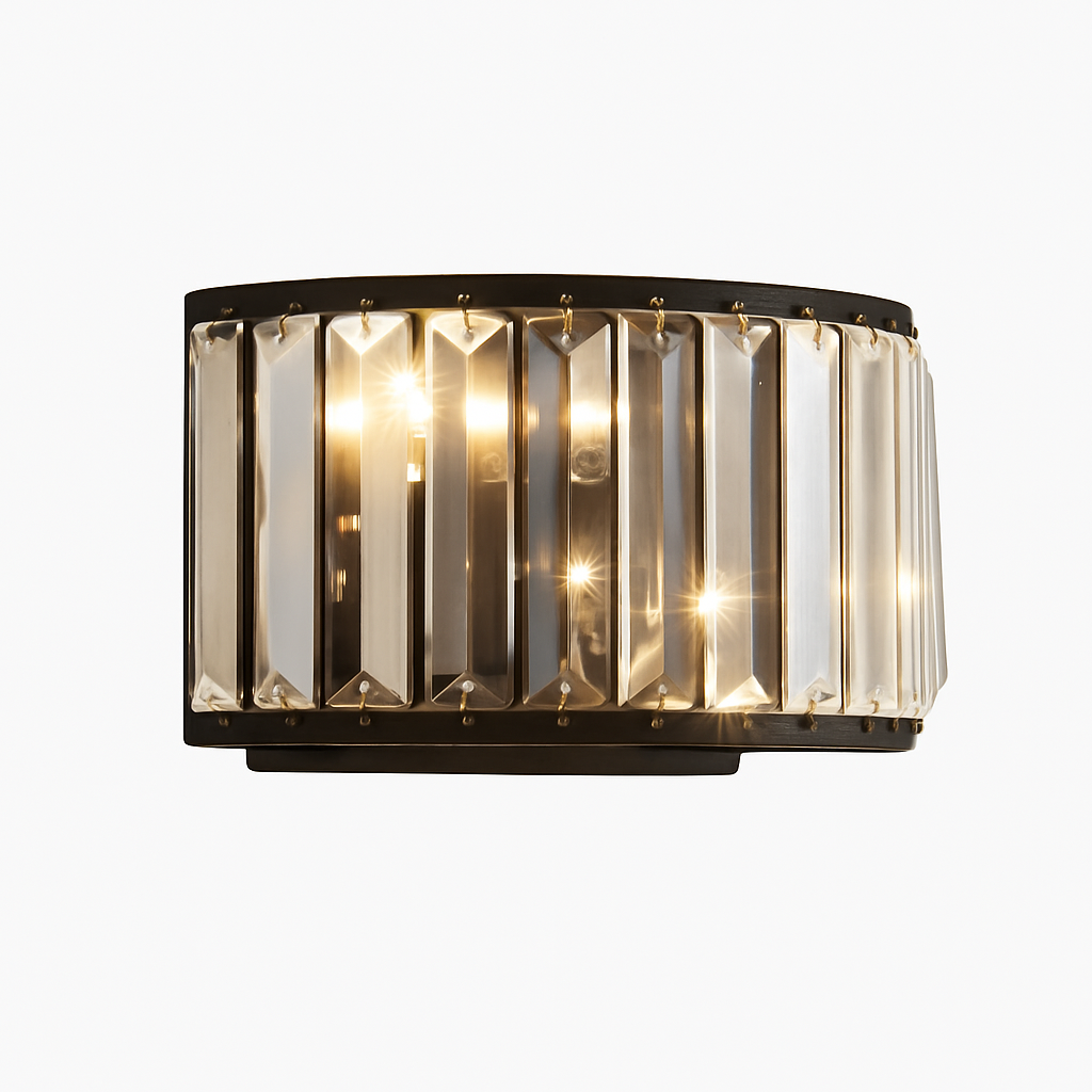 Applique murale design LED en verre cristal style rétro