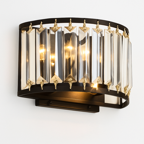 Applique murale design LED en verre cristal style rétro