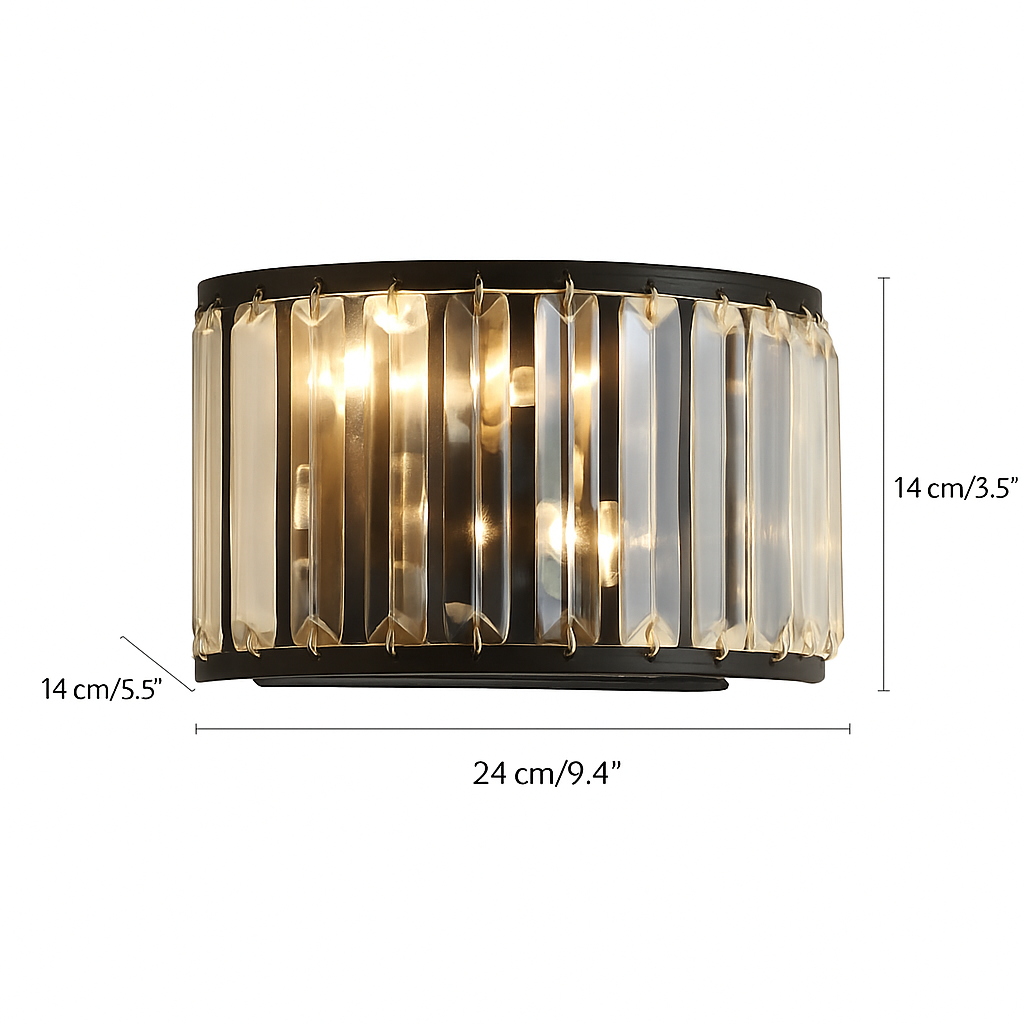 Applique murale design LED en verre cristal style rétro - vue 5 sur 6