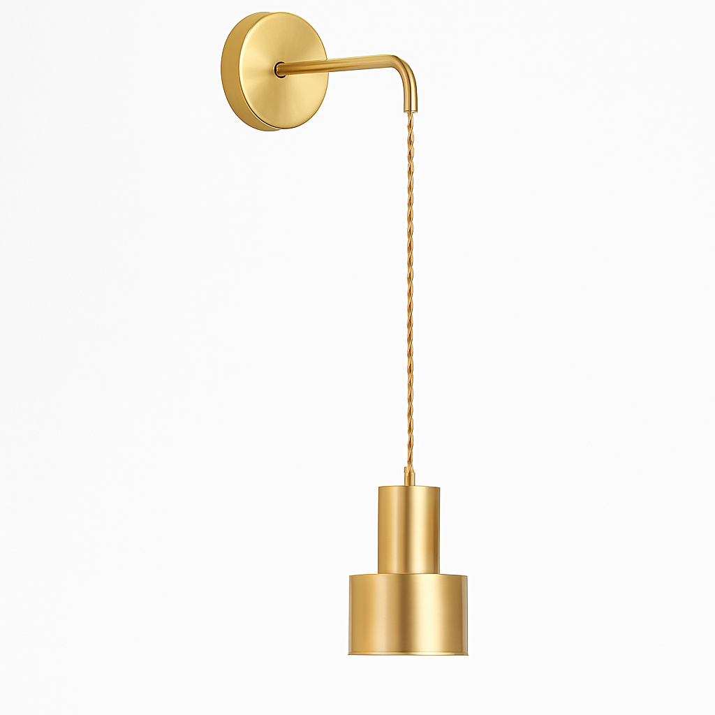 Applique murale dorée avec lampe suspendue - vue 5 sur 6