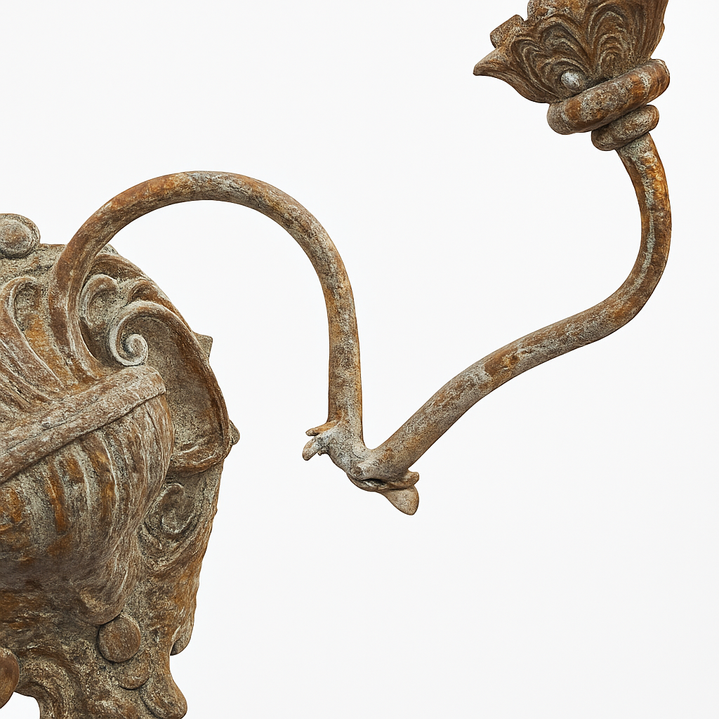 Applique murale à double tête en fer antique style français - vue 4 sur 6