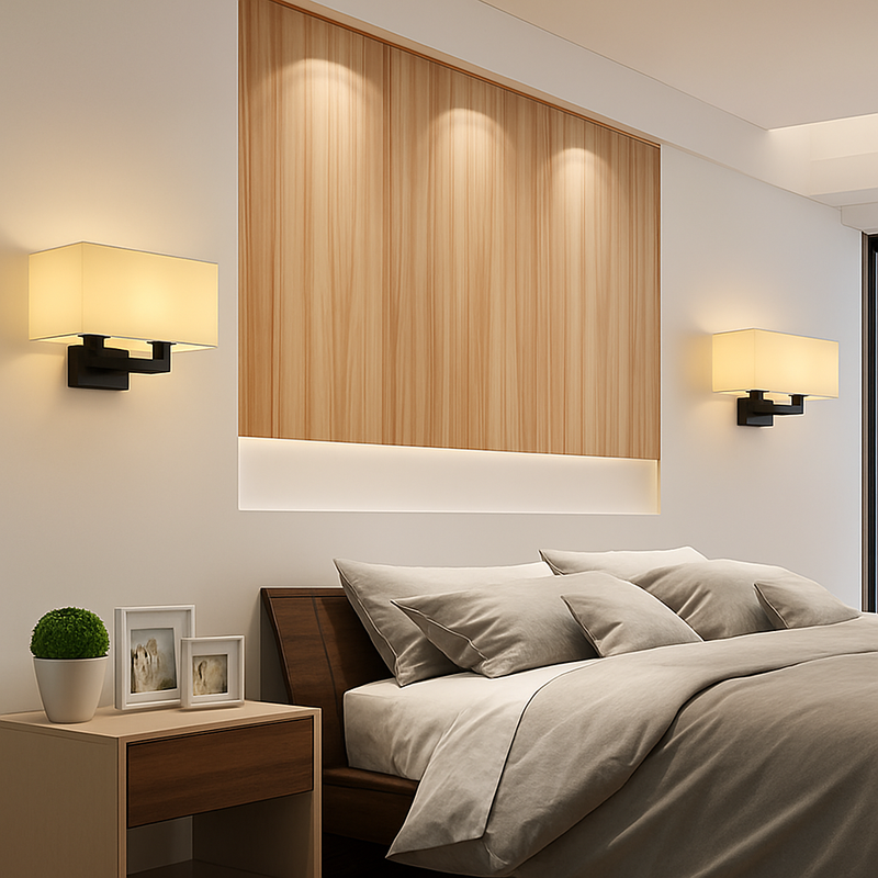 applique murale double tête en tissu style nordique moderne