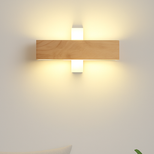 applique murale en bois massif pour éclairage intérieur décoratif