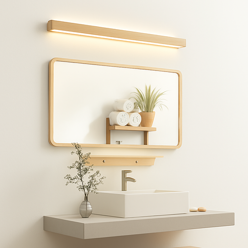 Minimalist solid wood wall light for interior decoration - vue 5 sur 9