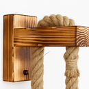 Vintage wood and rope wall light industrial retro style