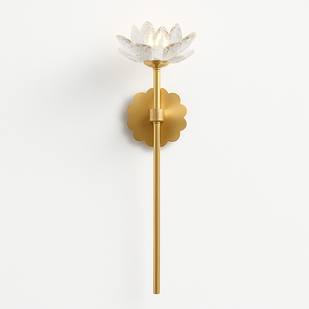 applique murale en cristal zen fleur de lotus vintage à led - vue 6 sur 8